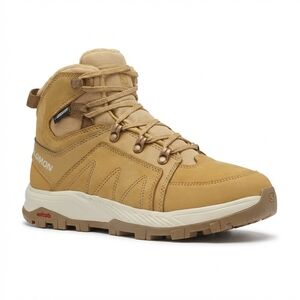 NEW SALOMON women's outchill ts cswp winter hiking boots in taffy / almond milk